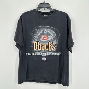 Vtg Arizona Diamondbacks 2007 NL West Division Champions Tshirt Mens L Black Y2K